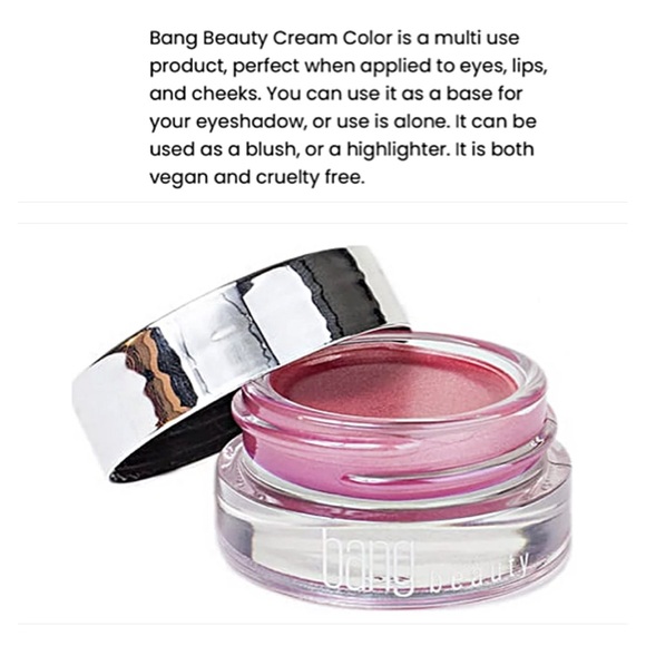 NIB BANG BEAUTY CREAM COLOR “Dolce Pink” MULTI USE COLOR Highly Pigmented - Picture 6 of 11